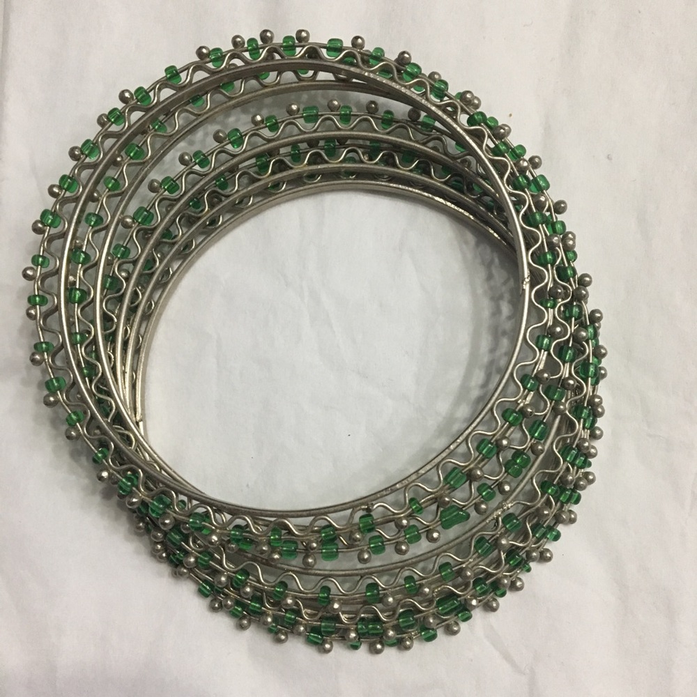 Green bangle bracelets